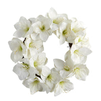 Thumbnail for 18” White Amaryllis Artificial Wreath