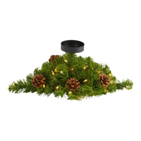 Thumbnail for 16” Christmas Pine Candelabrum with 35 Lights and Pine Cones