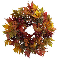 Thumbnail for 24” Maple and Berry Wreath