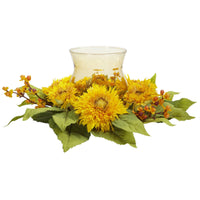 Thumbnail for Golden Sunflower Candelabrum Silk Flower Arrangement