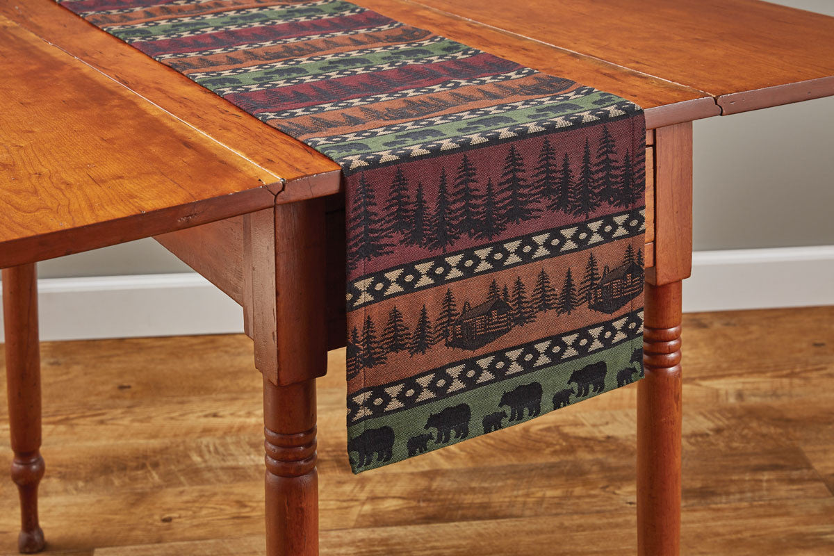 Mountain Bear Table Runner - 54"L Park Designs