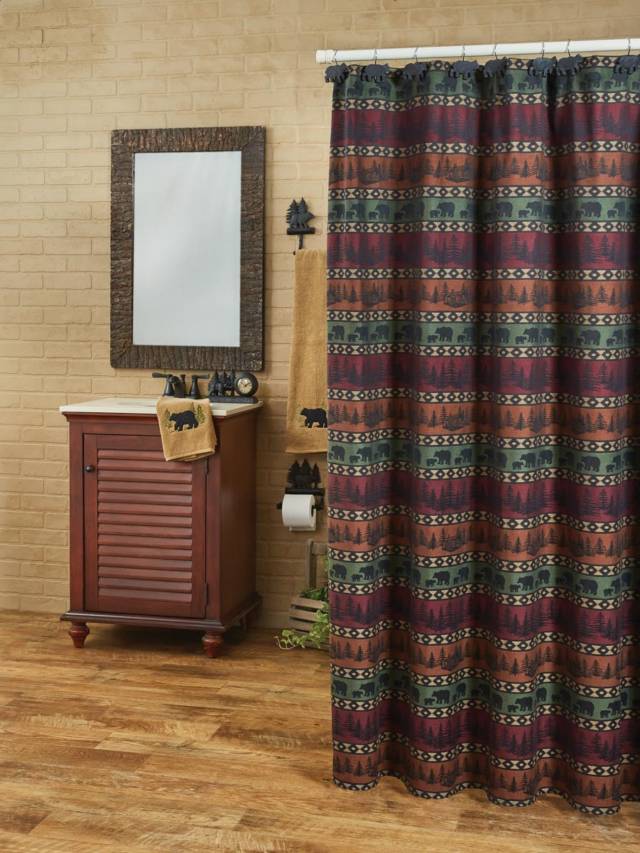 Mountain Bear Shower Curtain 72" X 72" Park Designs - The Fox Decor