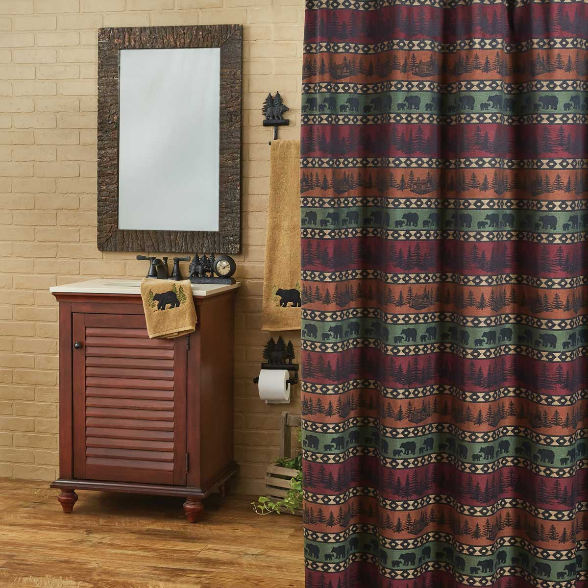 Mountain Bear Shower Curtain 72" X 72" Park Designs - The Fox Decor