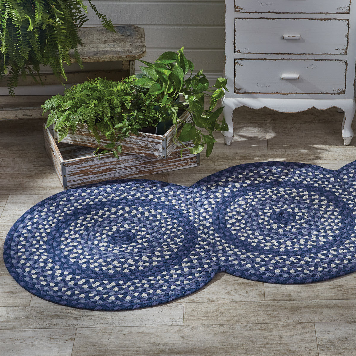 Bluestone Braided Cotton Rug Runner 30" x 72" Park Designs - The Fox Decor