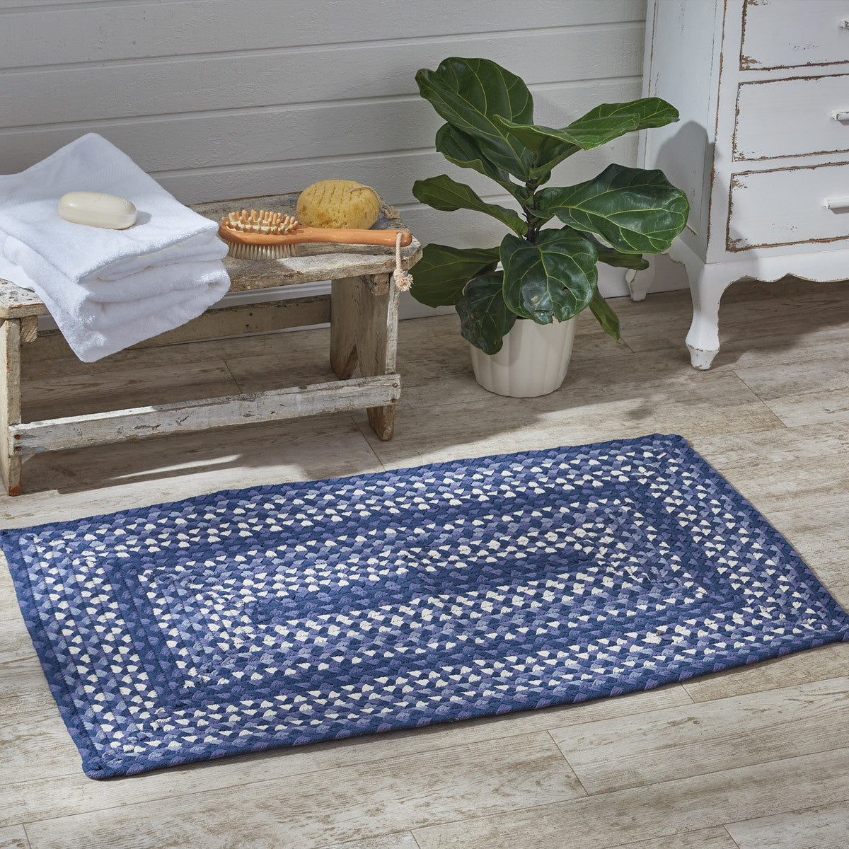 Bluestone Braided Rectangular Rug 27" x 45" Park Designs - The Fox Decor