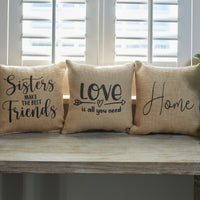 Thumbnail for Sisters Make Friends Sentiment Pillow - 10x10 Park Designs