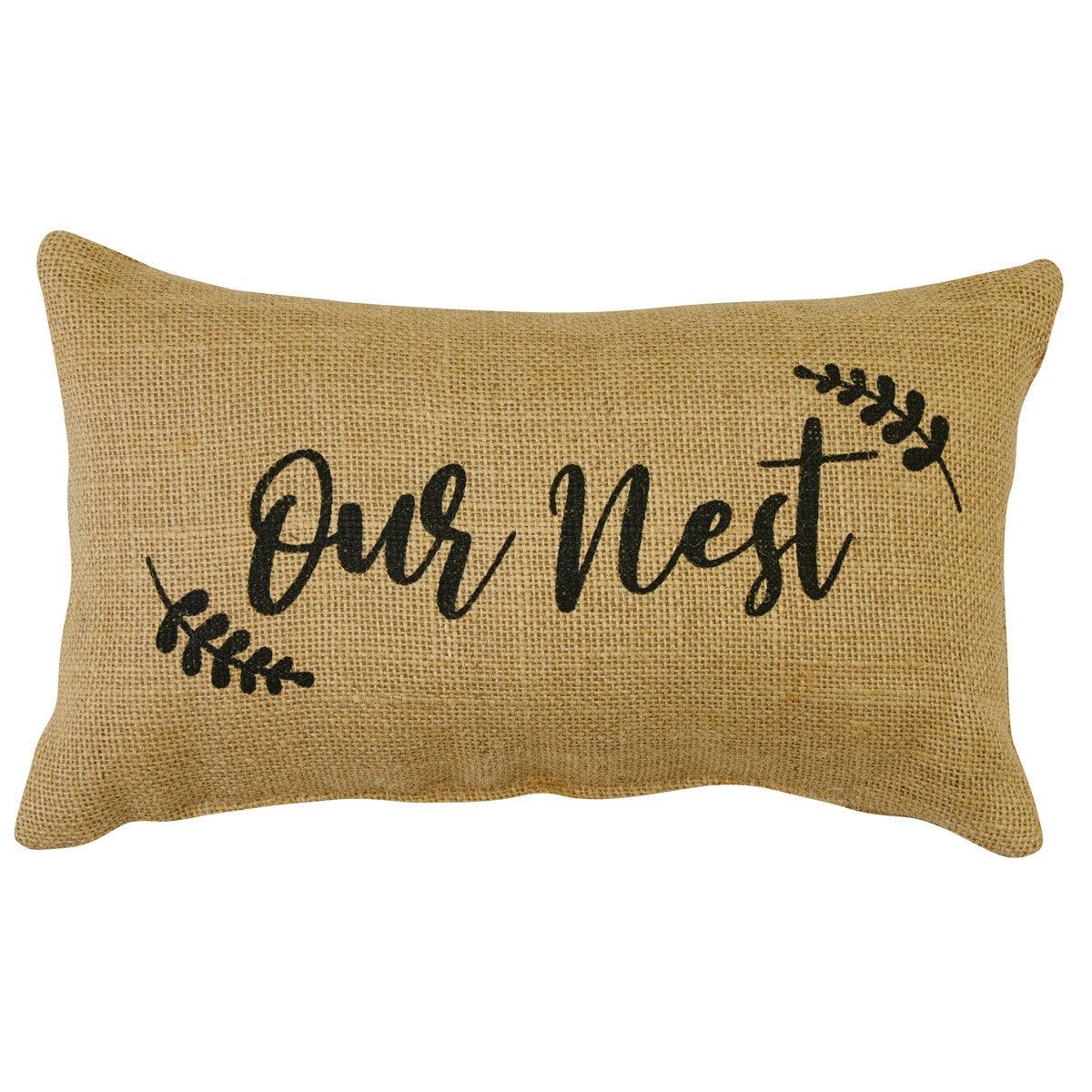 Our Nest Sentiment Pillow - 7x12 Park Designs - The Fox Decor