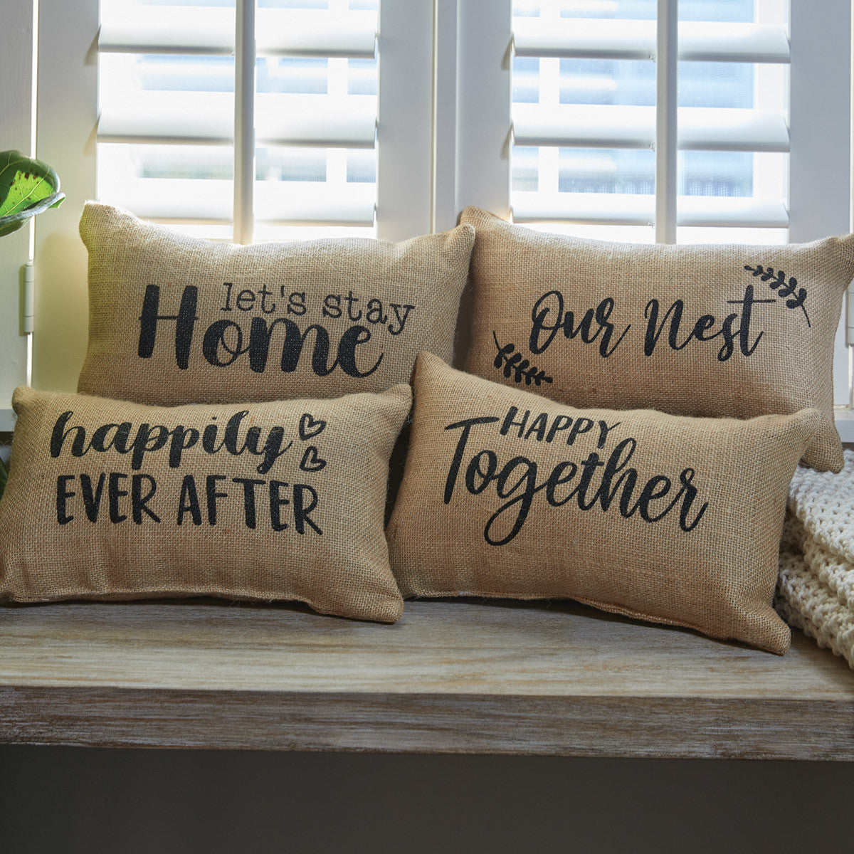Let's Stay Home Sentiment Pillow - 7x12 Park Designs