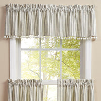 Thumbnail for Ticking With Ball Fringe Valance - 72x14 Park Designs - The Fox Decor