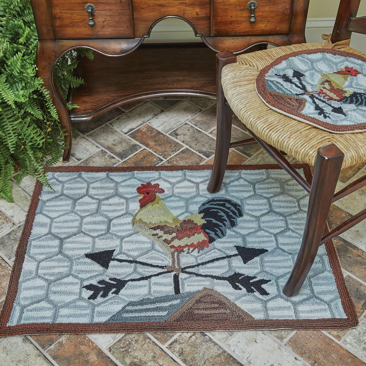 Break Of Day Rooster Hooked Rug 2'X3' - Park Designs - The Fox Decor