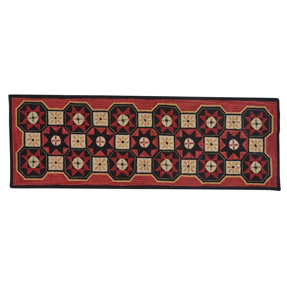 Folk Star Hooked Rug Runner 2 x 6 - Park Designs