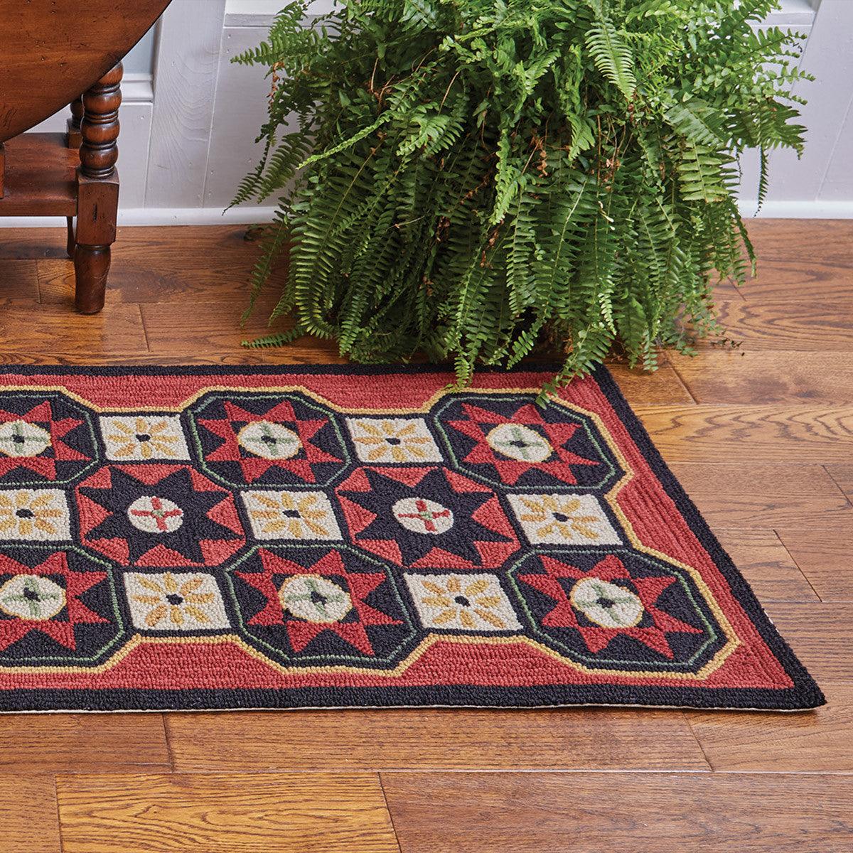 Folk Star Hooked Rug Runner 2 x 6 - Park Designs