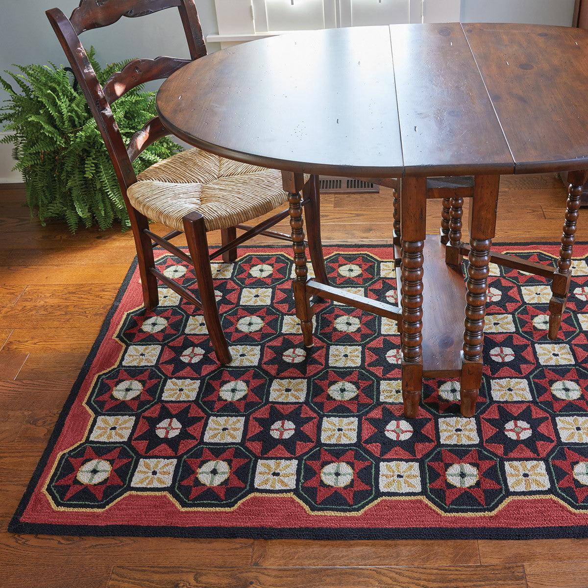 Folk Star Hooked Rug 4' x 6' Park Designs - The Fox Decor