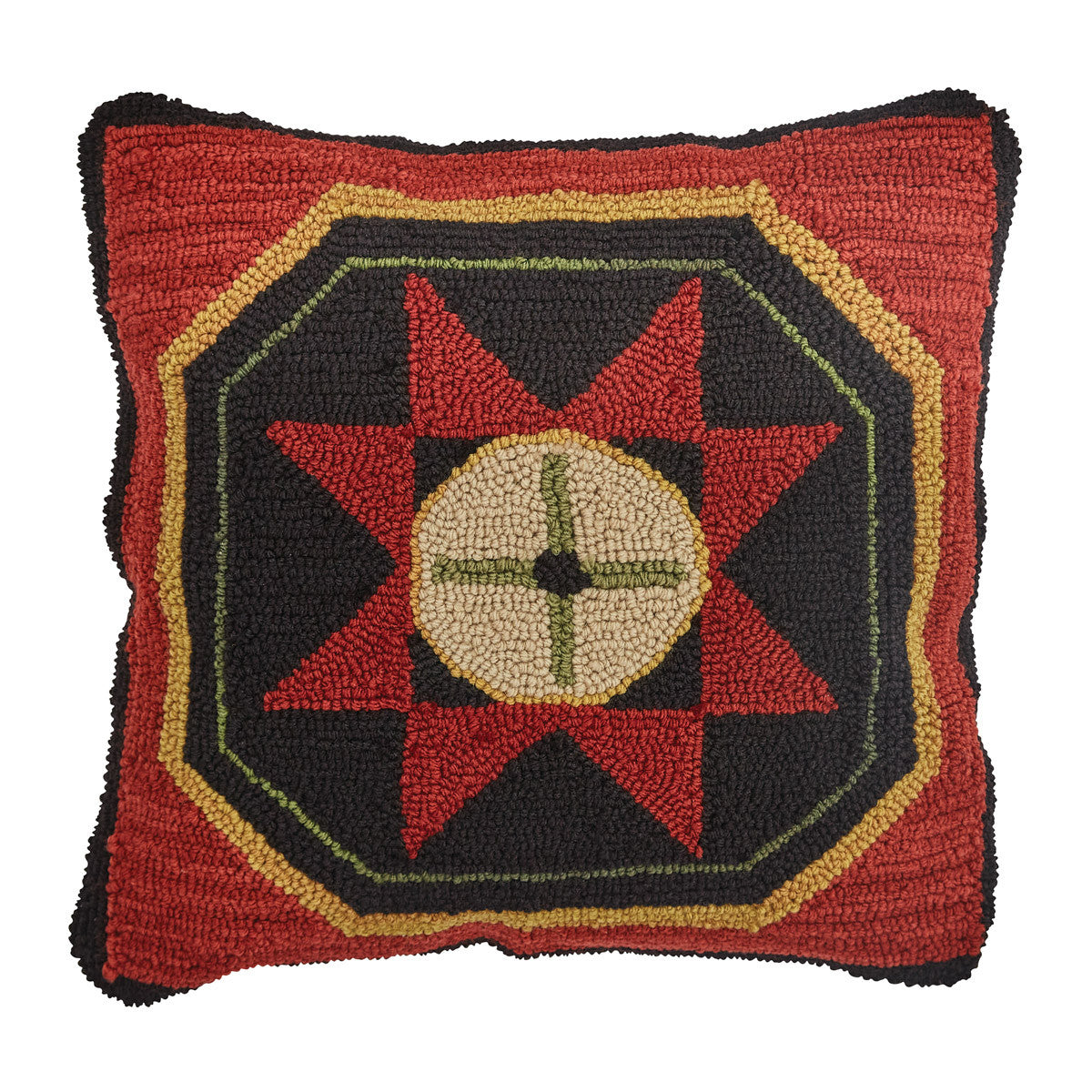 Folk Star Hooked 18" Pillow Set Polyester Insert - Park Designs - The Fox Decor