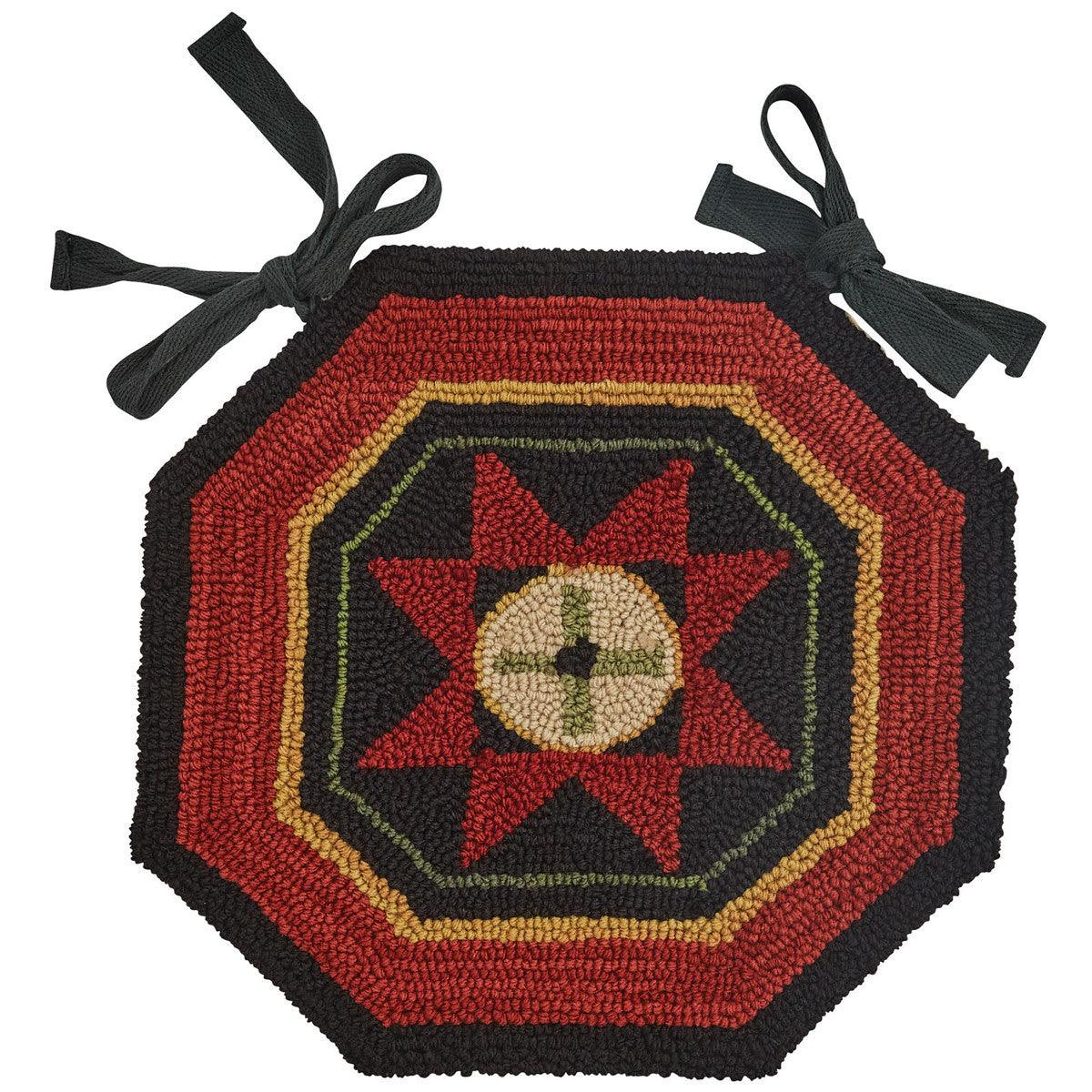 Folk Star Hooked Chair Pad Park Designs - The Fox Decor