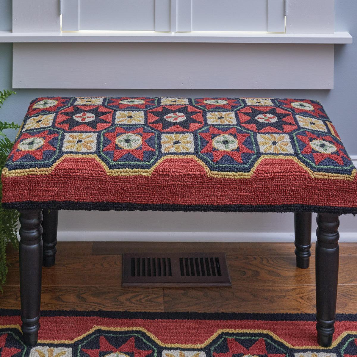 Folk Star Hooked Bench - Park Designs - The Fox Decor