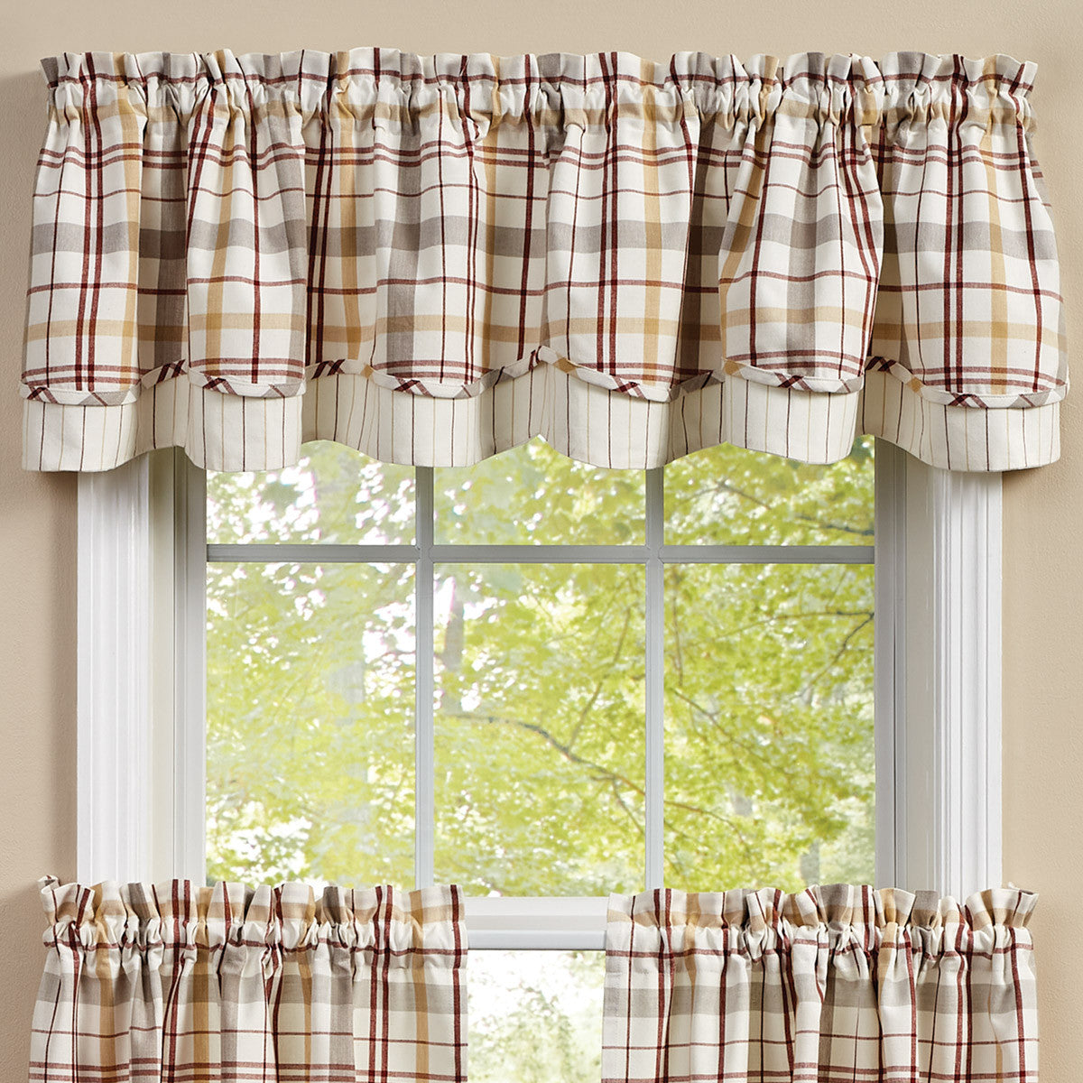 Kingswood Lined Layered Valance 16" L Park Designs