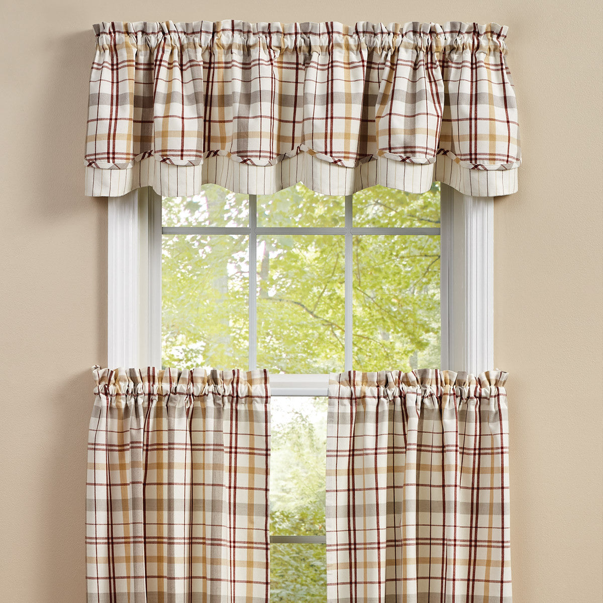 Kingswood Lined Layered Valance 16" L Park Designs - The Fox Decor