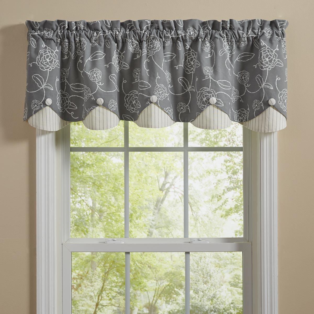 Garden Path Valance - Lined Scalloped Park Designs - The Fox Decor