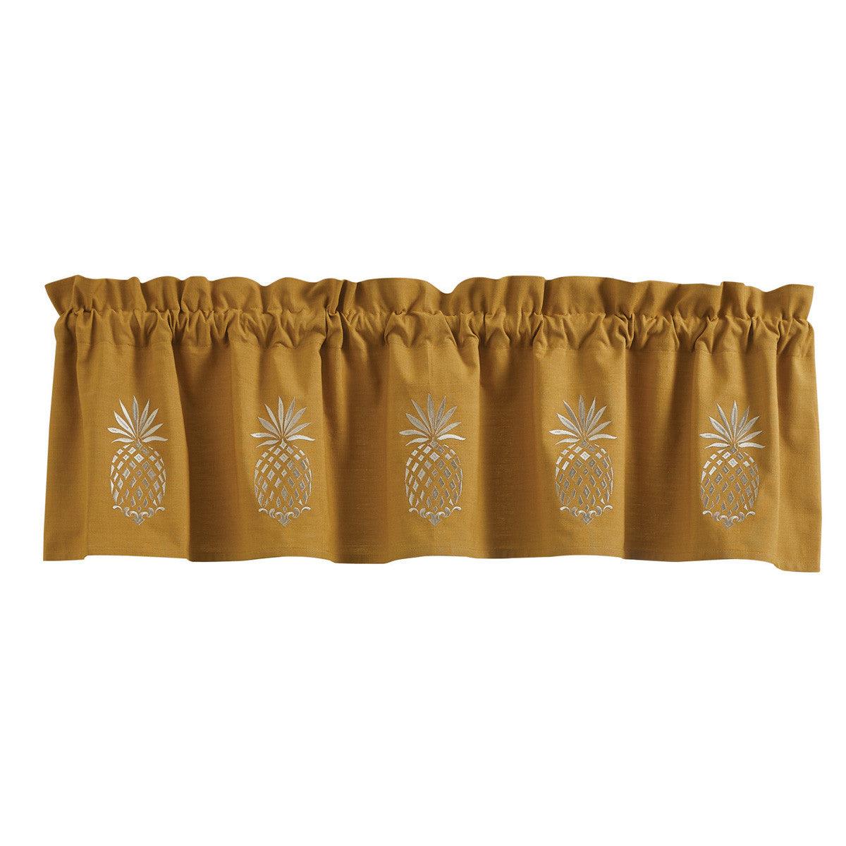 Pineapple Embroidered Valance - Lined 60x14 Park Designs - The Fox Decor