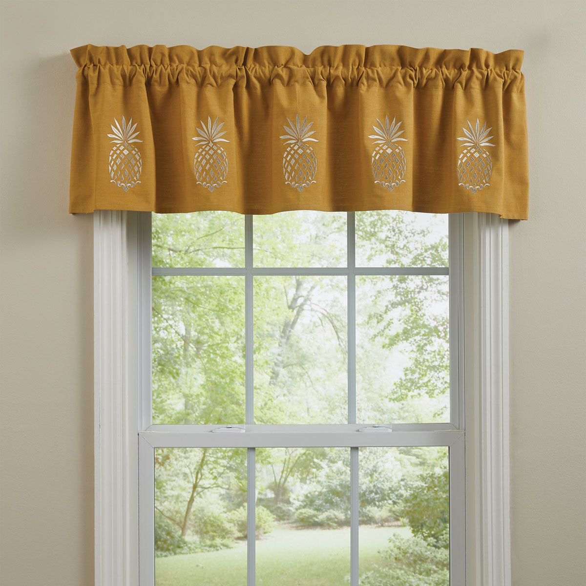 Pineapple Embroidered Valance - Lined 60x14 Park Designs