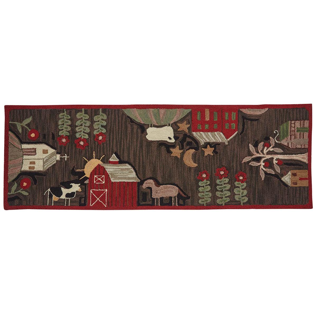 Farm Life Hooked Rug Runner - 2'x6' Park Designs - The Fox Decor