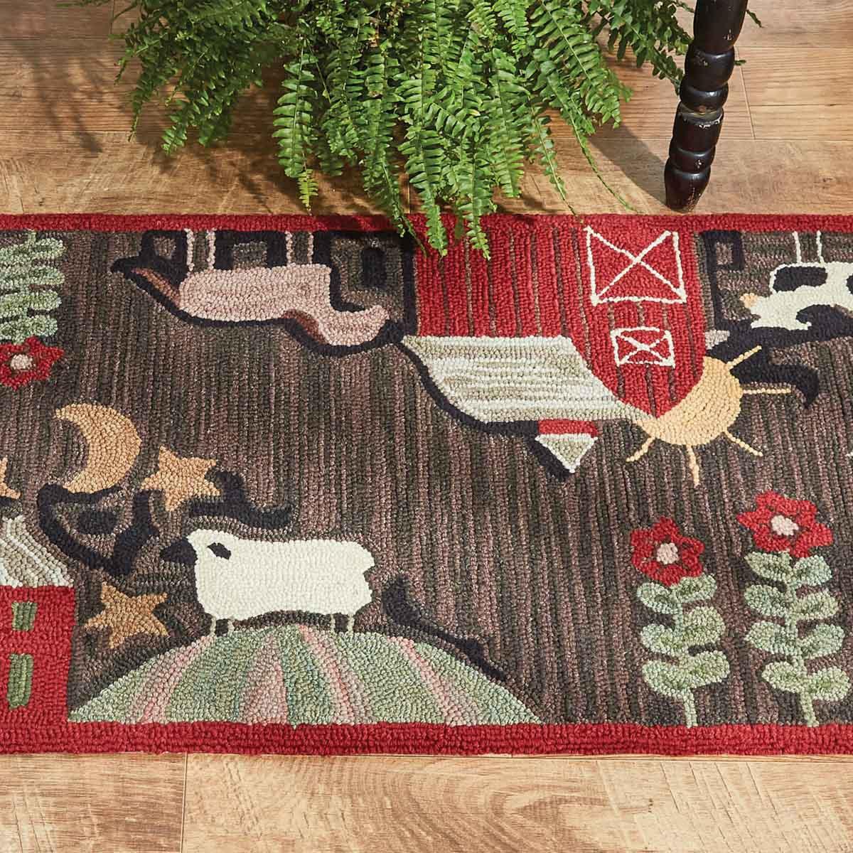 Farm Life Hooked Rug Runner - 2'x6' Park Designs - The Fox Decor