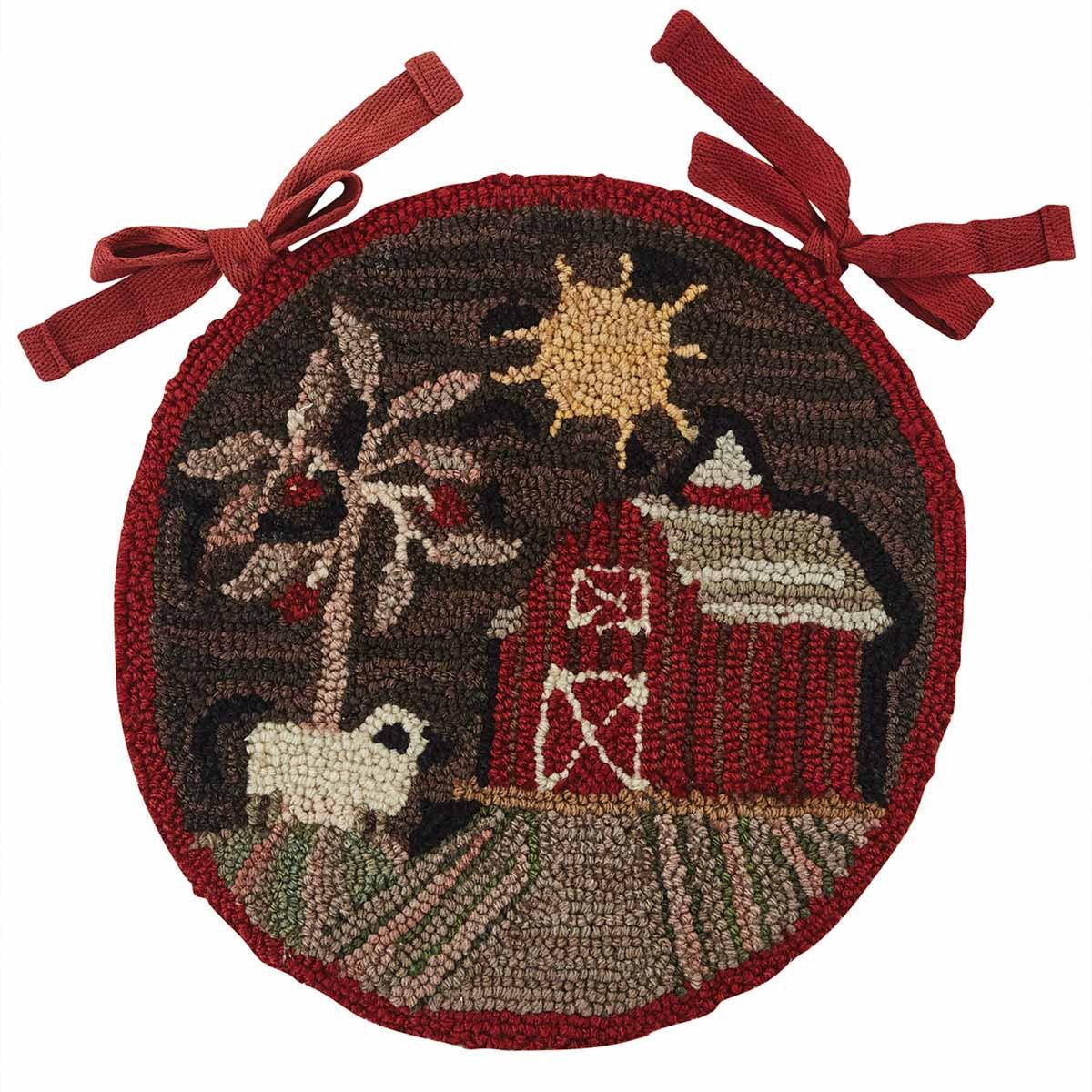 Farm Life Hooked Chair Pad Park Designs - The Fox Decor