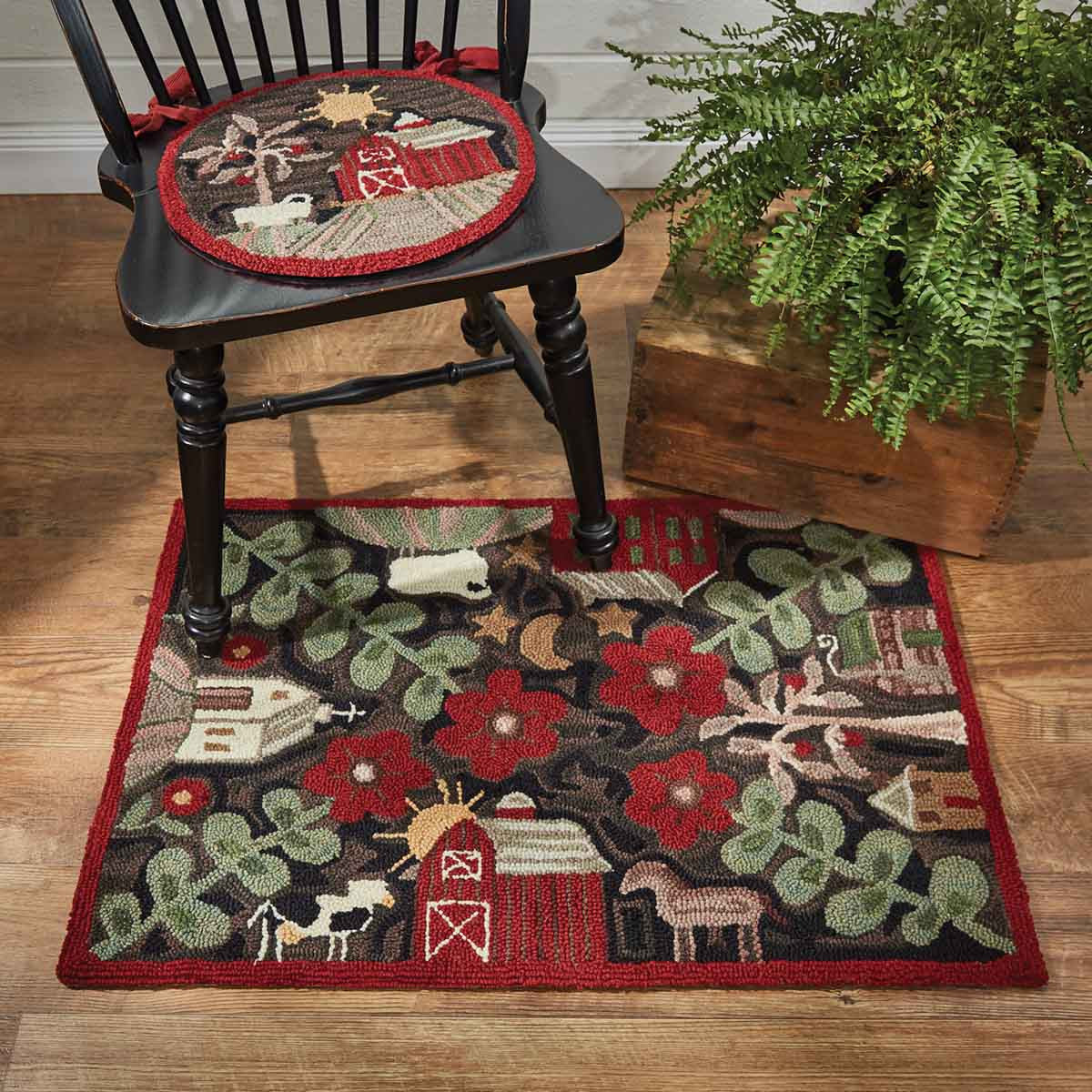 Farm Life Hooked Chair Pad Park Designs