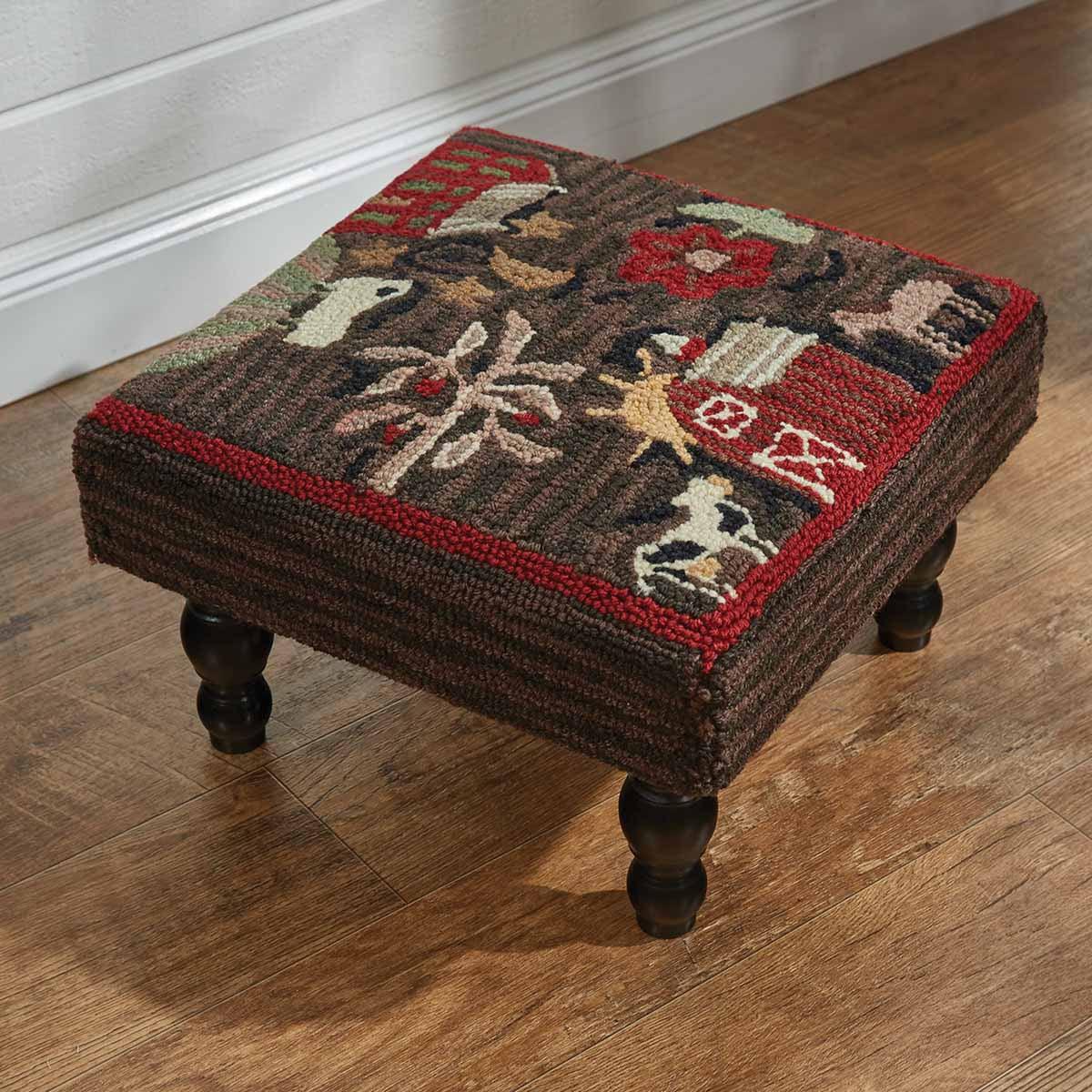 Farm Life Hooked Stool Park Designs - The Fox Decor