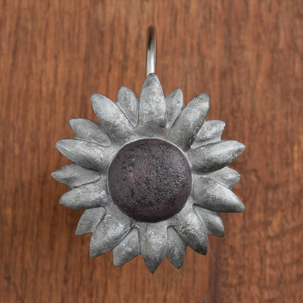 Antique Farmhouse Sunflower Shower Curtain Hooks - Set of 12 Park Designs - The Fox Decor