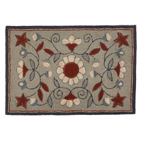 Thumbnail for Gray Floral Hooked Rugs - Park Designs