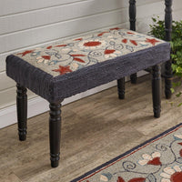 Thumbnail for Gray Floral Hooked Bench Park Designs - The Fox Decor