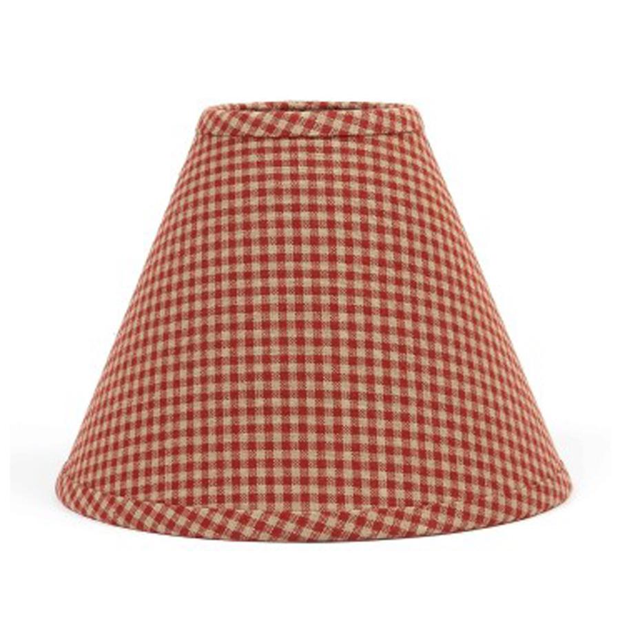 Barn Red-Oat Newbury Gingham 14" Lampshade - Interiors by Elizabeth