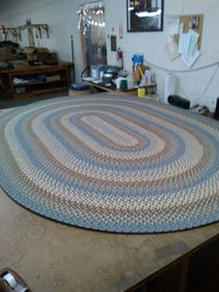 Thumbnail for 838 Dove Gray Basket Weave Braided Rugs Oval/Round - The Fox Decor