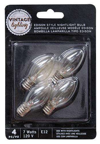 4/pk, Edison Nightlight Bulbs, 7W Light Bulbs CWI+ 