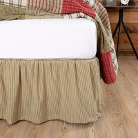 Thumbnail for Prairie Winds Green Ticking Stripe Bed Skirts VHC Brands - The Fox Decor