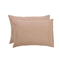 Thumbnail for Ozark Red Ticking Stripe Standard Pillow Case Set of 2 21x30 VHC Brands - The Fox Decor