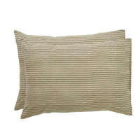 Thumbnail for Prairie Winds Green Ticking Stripe Standard Pillow Case Set of 2 21x30 VHC Brands - The Fox Decor