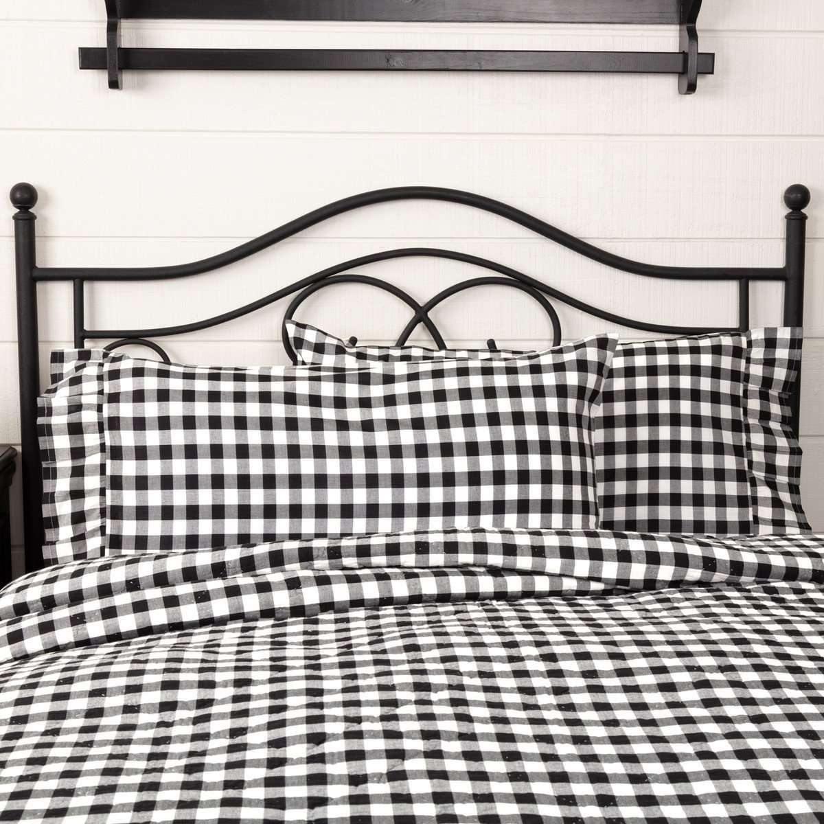 Annie Buffalo Black Check King Pillow Case Set of 2 21x40 VHC Brands - The Fox Decor