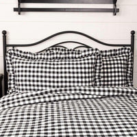 Annie Buffalo Black Check Ruffled King Sham 21x37 VHC Brands - The Fox Decor