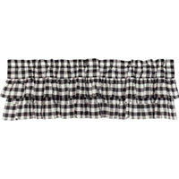 Thumbnail for Annie Buffalo Black Check Ruffled Valance Curtain 16x60 VHC Brands - The Fox Decor