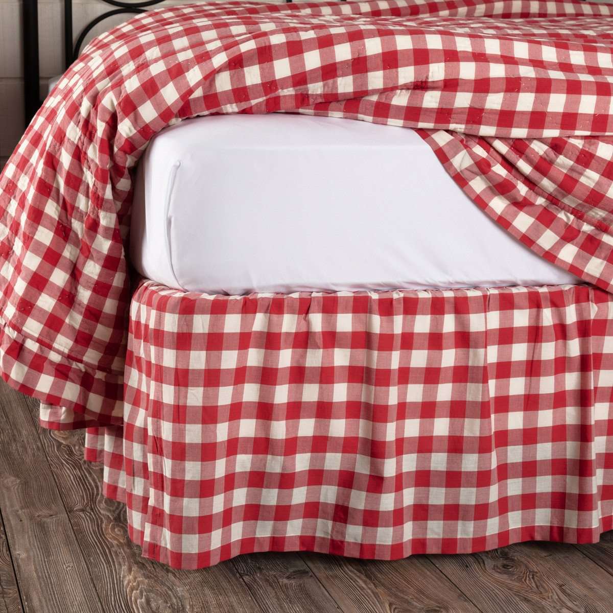 Annie Buffalo Red Check Bed Skirts VHC Brands - The Fox Decor
