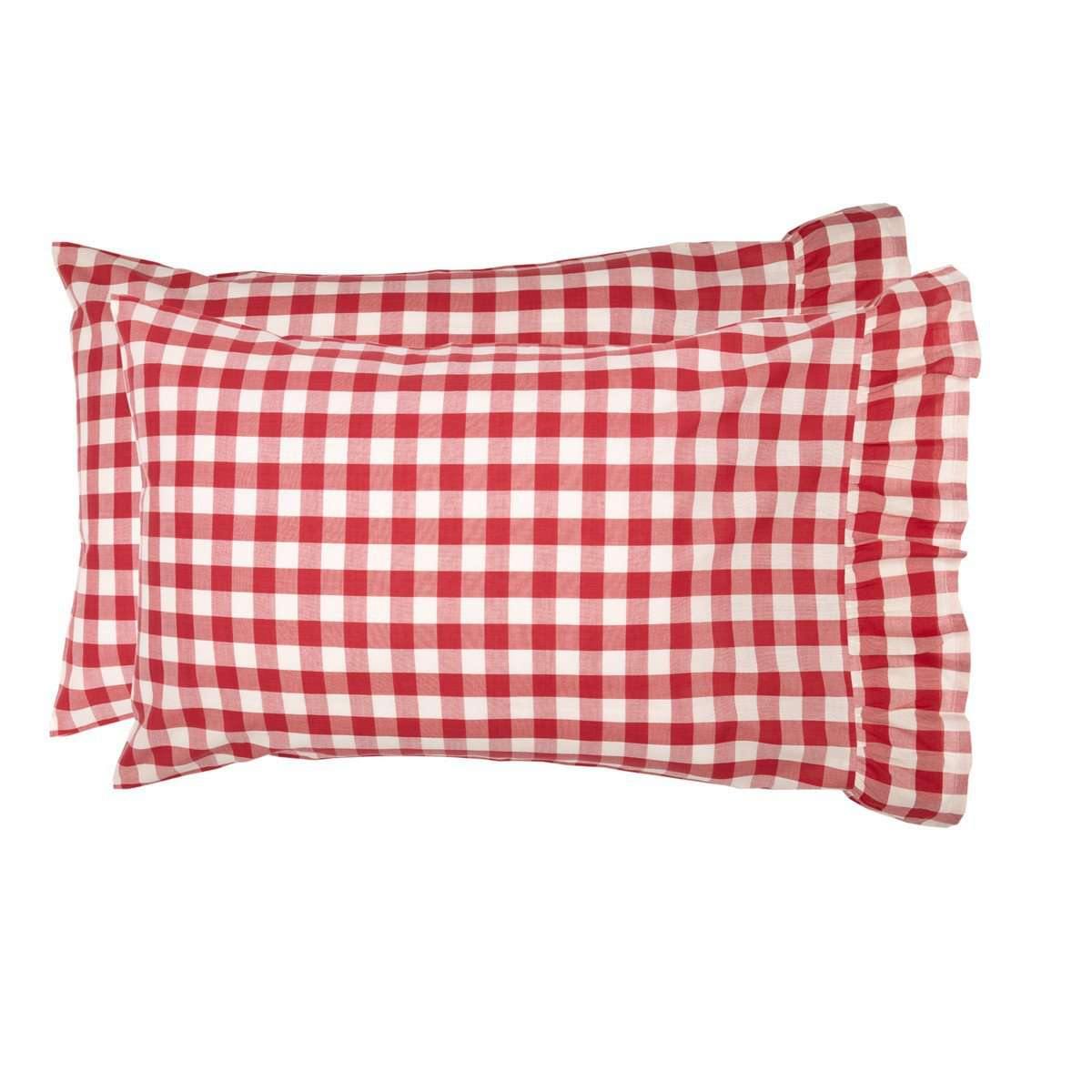 Annie Buffalo Red Check Standard Pillow Case Set of 2 21x30 VHC Brands - The Fox Decor