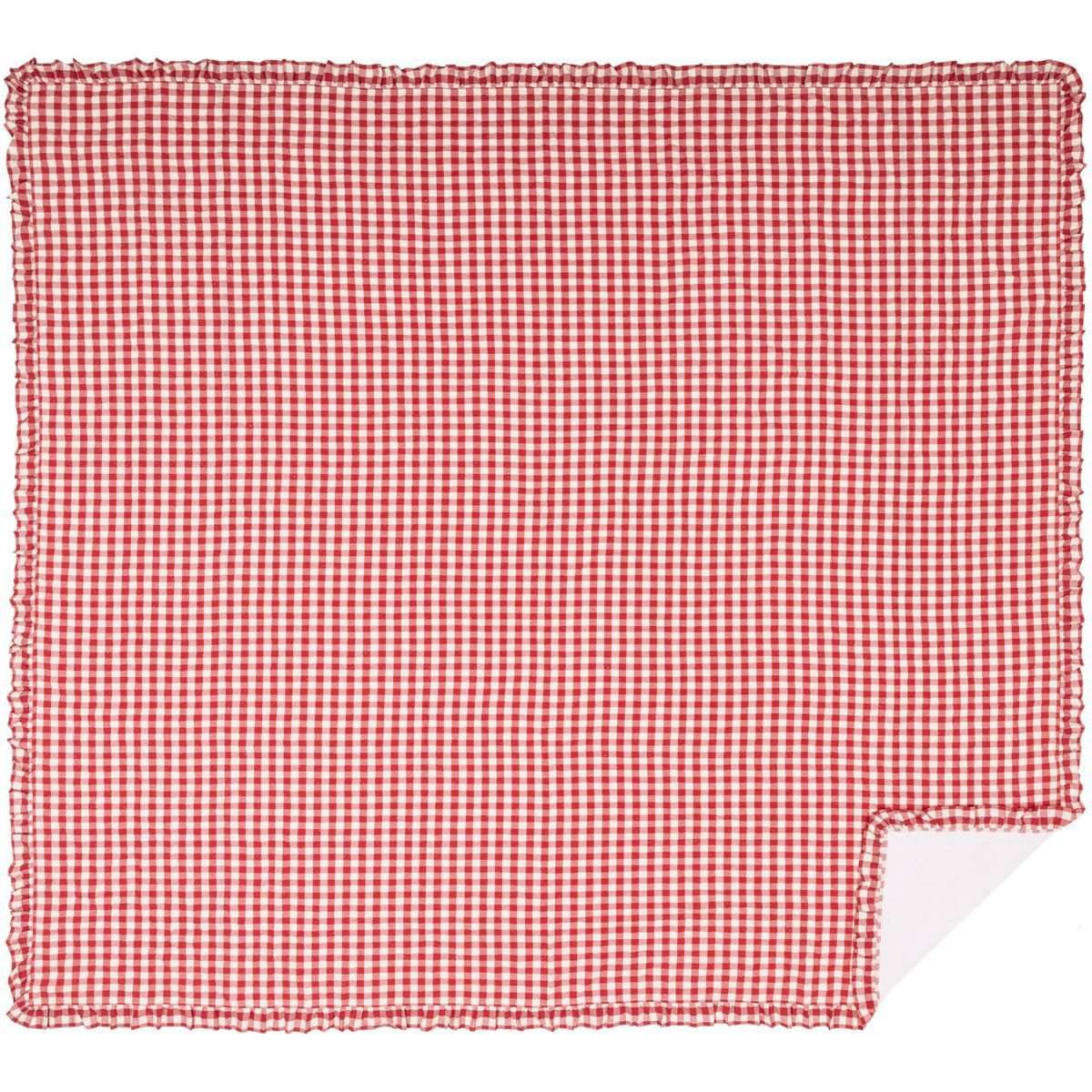 Annie Buffalo Red Check Ruffled Quilt Coverlet VHC Brands - The Fox Decor