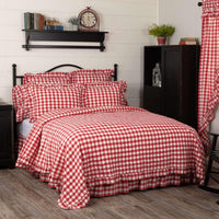 Thumbnail for Annie Buffalo Red Check Ruffled Quilt Coverlet VHC Brands - The Fox Decor