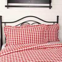 Thumbnail for Annie Buffalo Red Check Ruffled King Sham 21x37 VHC Brands - The Fox Decor