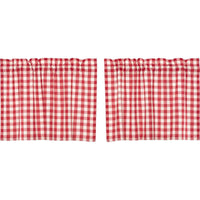 Thumbnail for Annie Buffalo Red Check Tier Curtain Set of 2 L24xW36 - The Fox Decor