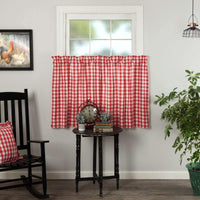 Thumbnail for Annie Buffalo Red Check Tier Curtain Set of 2 L36xW36 - The Fox Decor