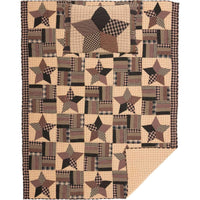 Thumbnail for Bingham Star Twin Quilt Set; 1-Quilt 70Wx90L w/1 Sham 21x27 VHC Brands full